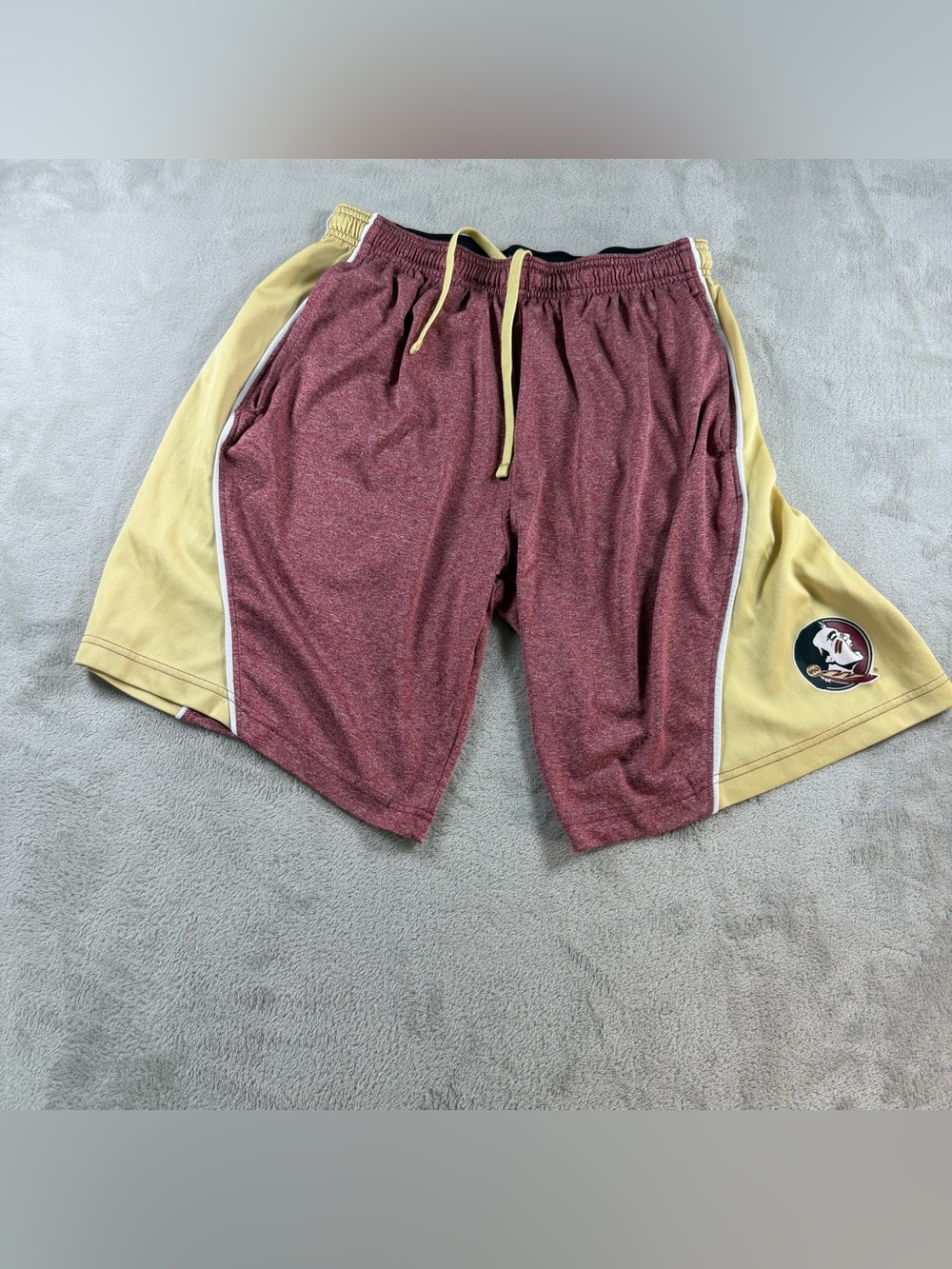 Knights Apparel Mens Athletic Florida State Seminoles Shorts M Burgundy Gold
